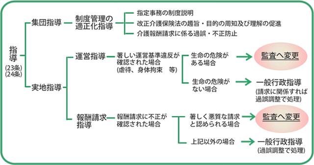 都道府県・市町村が実施する指導及び監査の流れのイメージ
